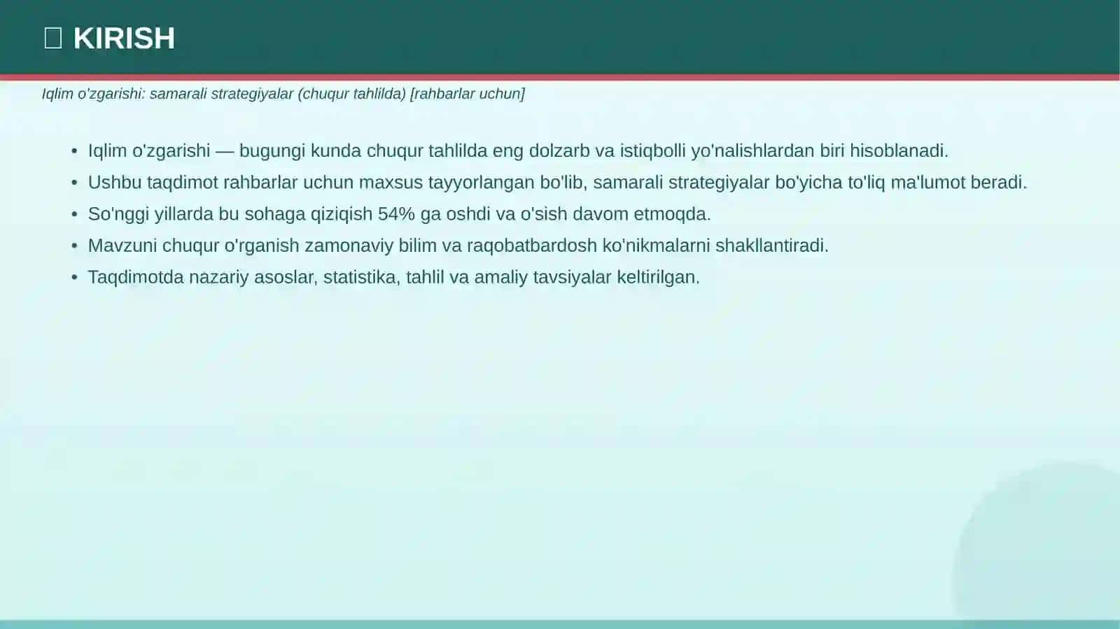 IQLIM O'ZGARISHI 2