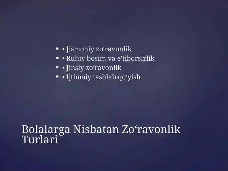 Bolalarni Shavqatsiz Munosabatdan Himoya Qilish 3
