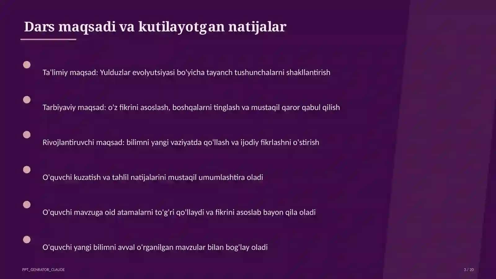 Yulduzlar evolyutsiyasi (11-sinf) 1