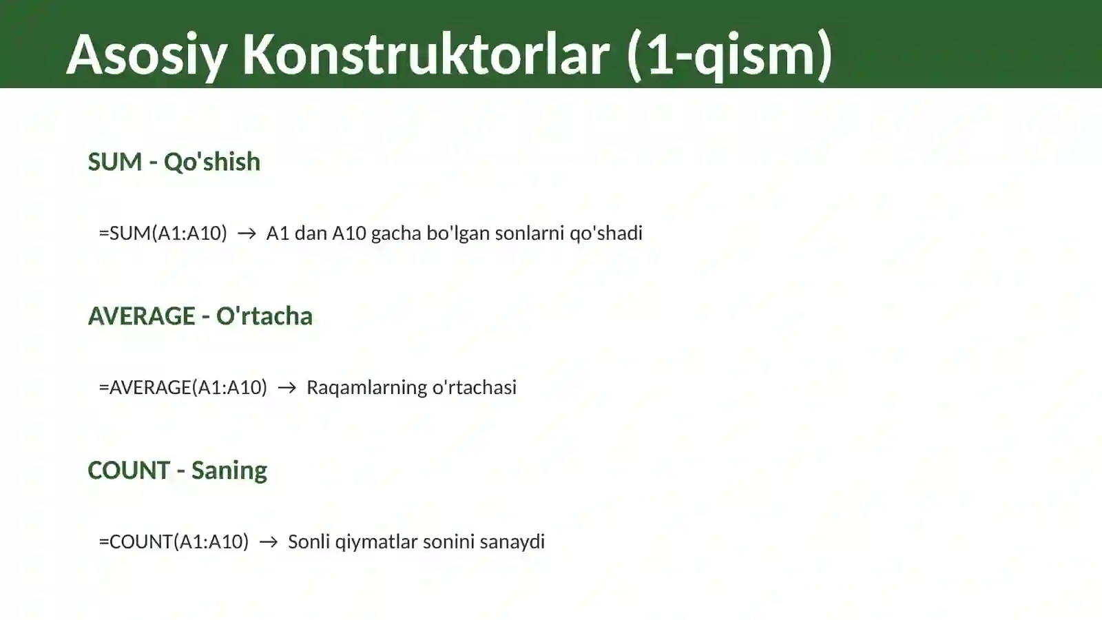 EXCELDA KONSTRUKTORLAR 3