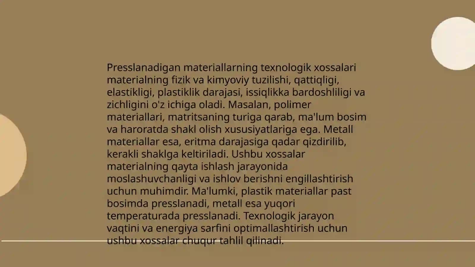 Presslanadigan massaning texnologik xossalarni aniqlashning nazariy asoslari va unga ta'sir omillar,texnologik xossalarni aniqlash usullari 3