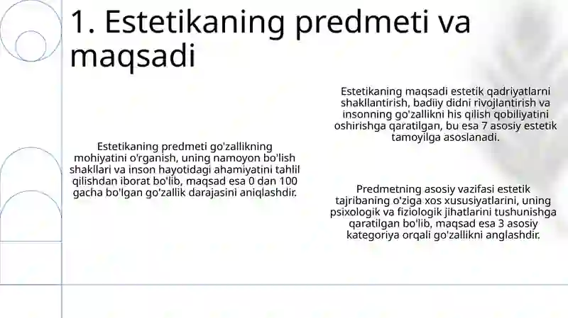 Estetikaning predmeti, maqsadi va vazifalari 3