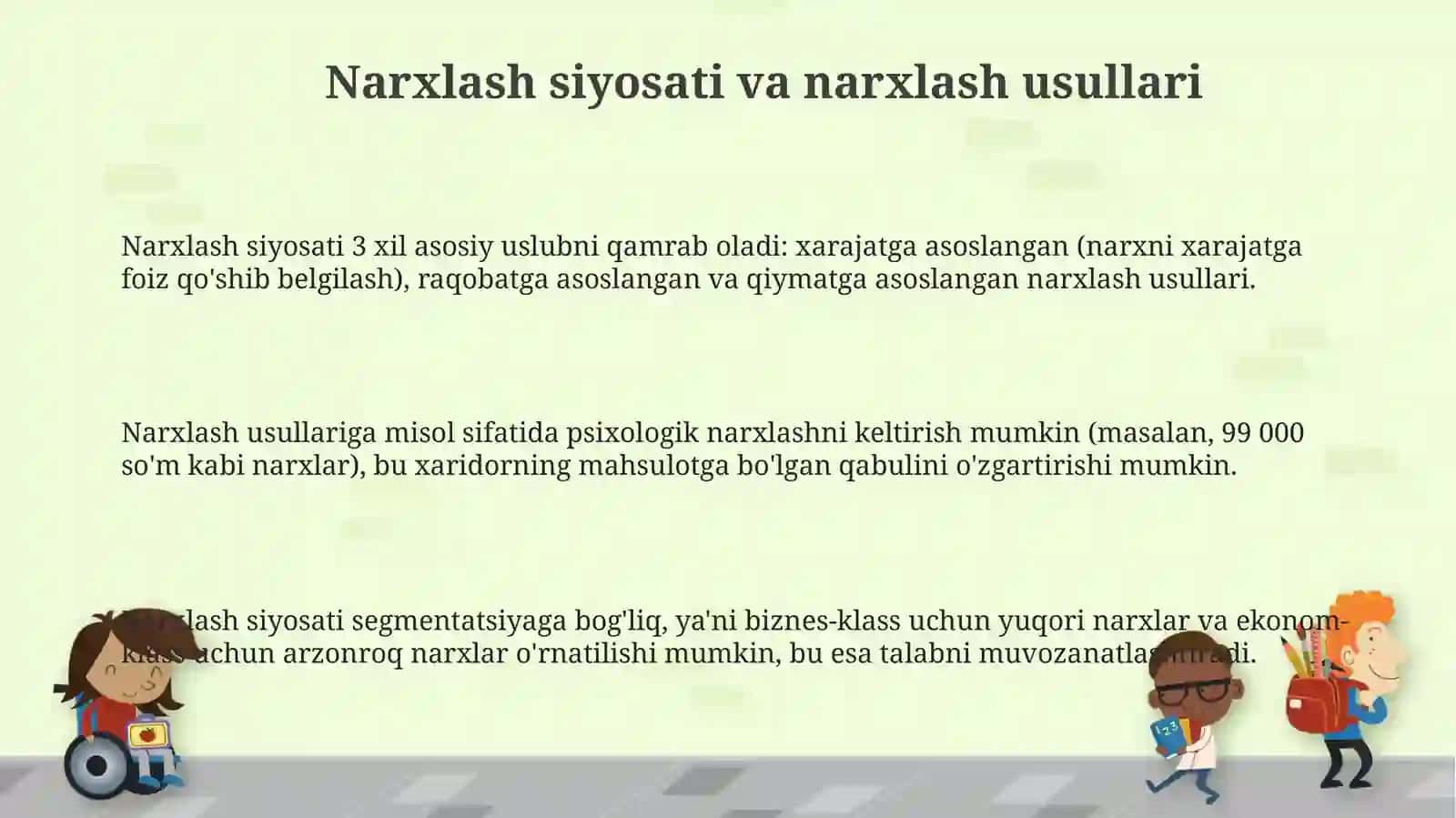 Turizmda narx siyosati va narx belgilash 3