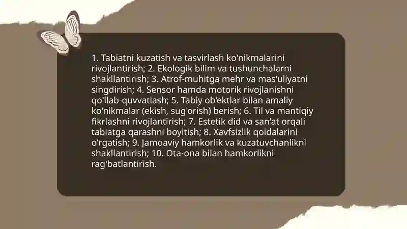 Maktabgacha yoshdagi bolalarni tabiat bilan tanishtirish vazifalari va metod vositalari 3