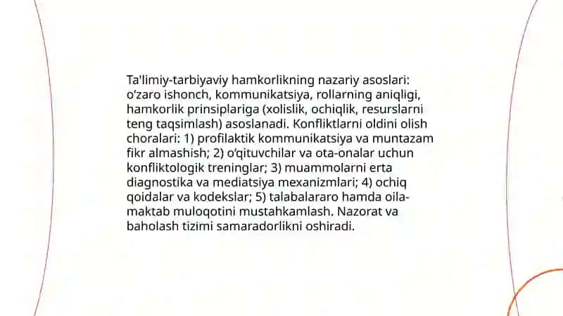 Ta'limiy-tarbiyaviy hamkorlik -pedagogik konfiktlarni yechishning samarali shakli 3