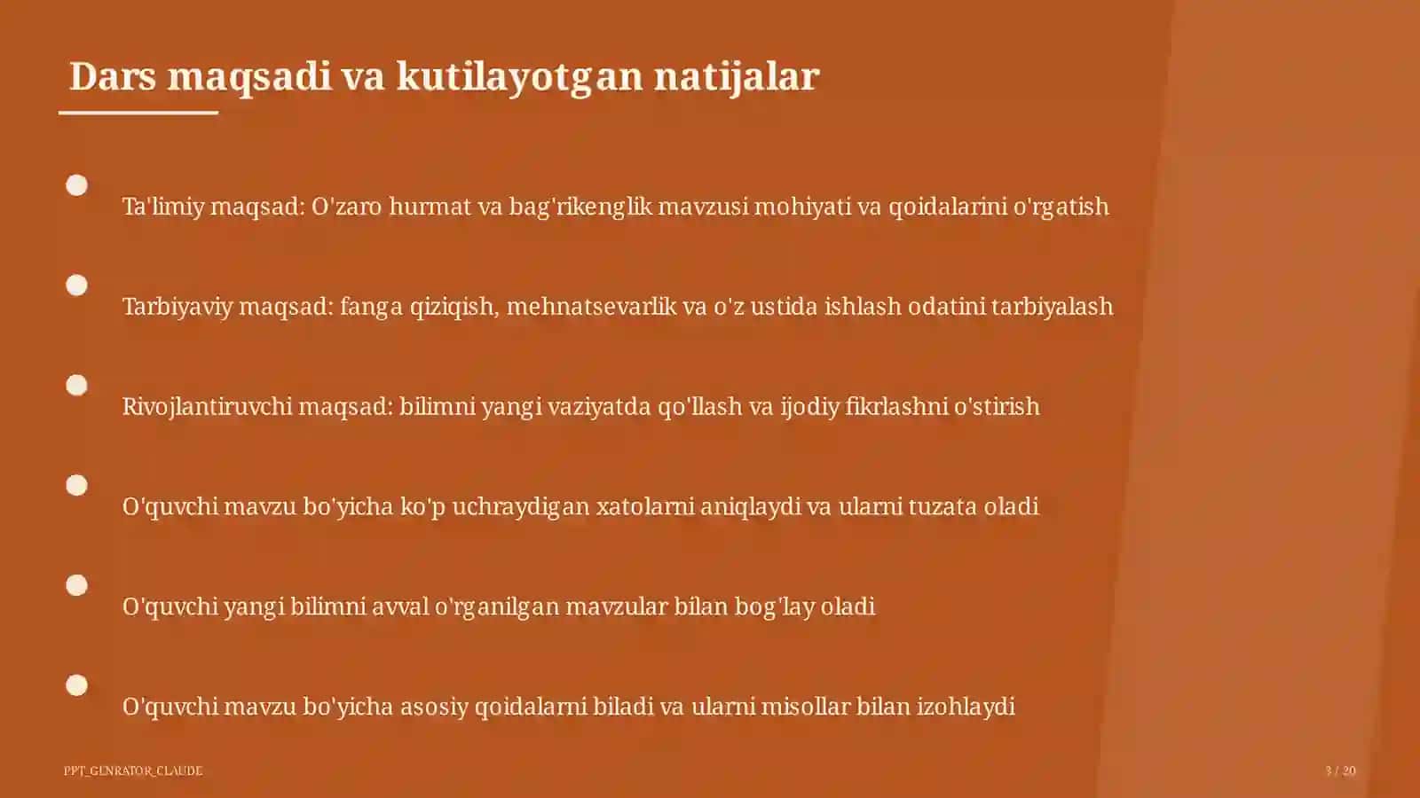 O'zaro hurmat va bag'rikenglik (7-sinf) 3