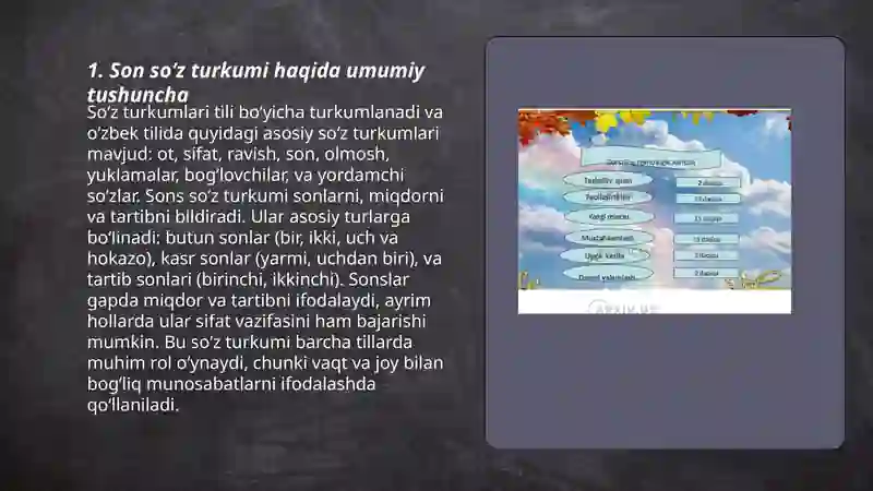 Son soʻz turkumi. 3