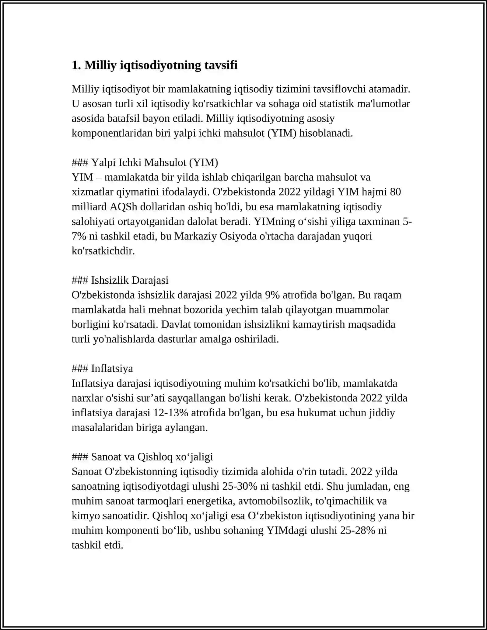 MILLIY IQTISODIYOT VA UNING MAKROIQTISODIY KOʻRSATKICHLARI 3