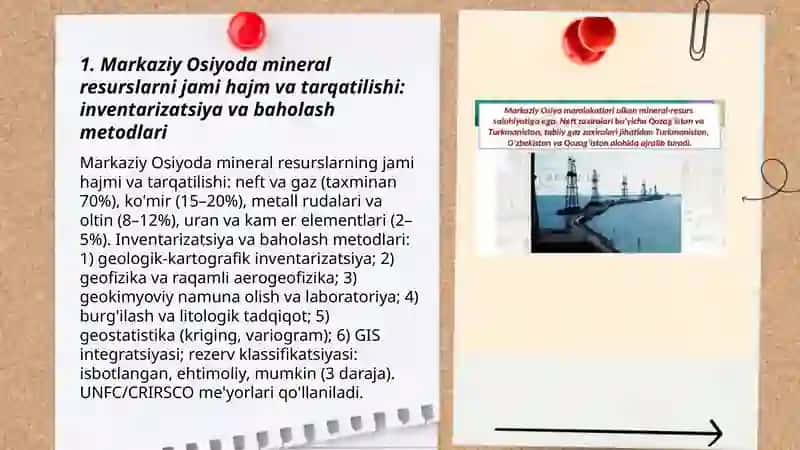 Markaziy Osiyo mineral resurslardan foydalanishni samaradorligi 3