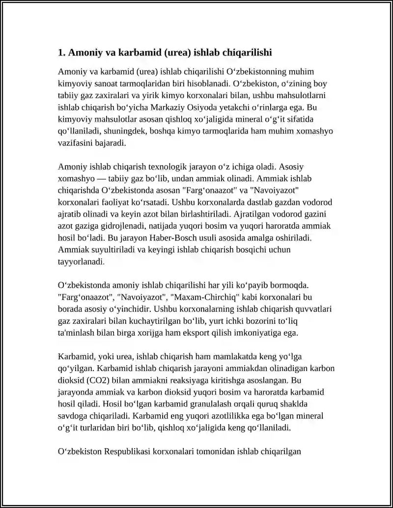 OʻZBEKISTONDA ISHLAB CHIQARILADIGAN ASOSIY KIMYOVIY MAHSULOTLAR 3