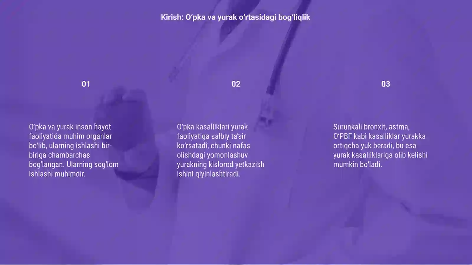 O'pkaning kasalliklari natijasida Yurak kasalliklari 3