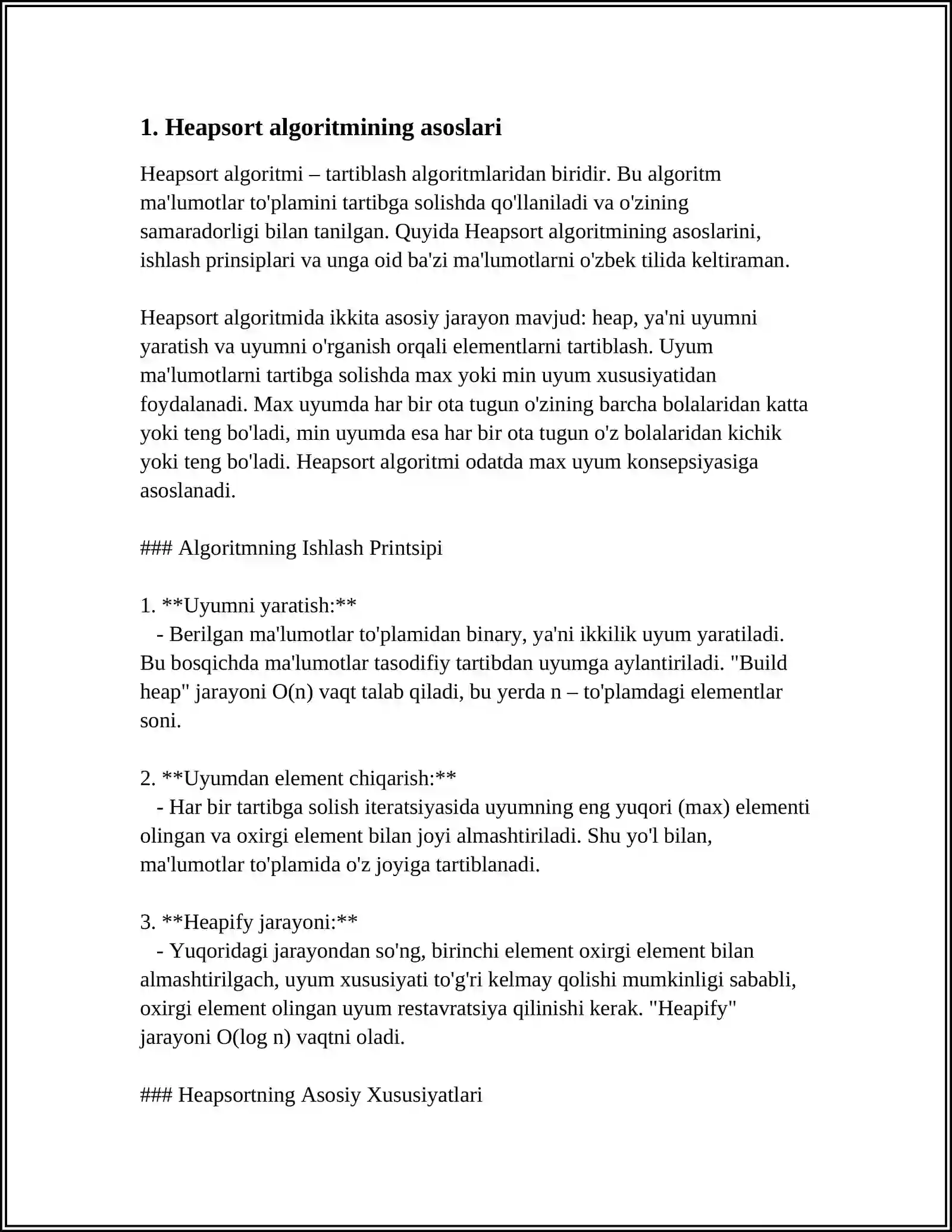 HEAP-SORT ALGORITMI 3