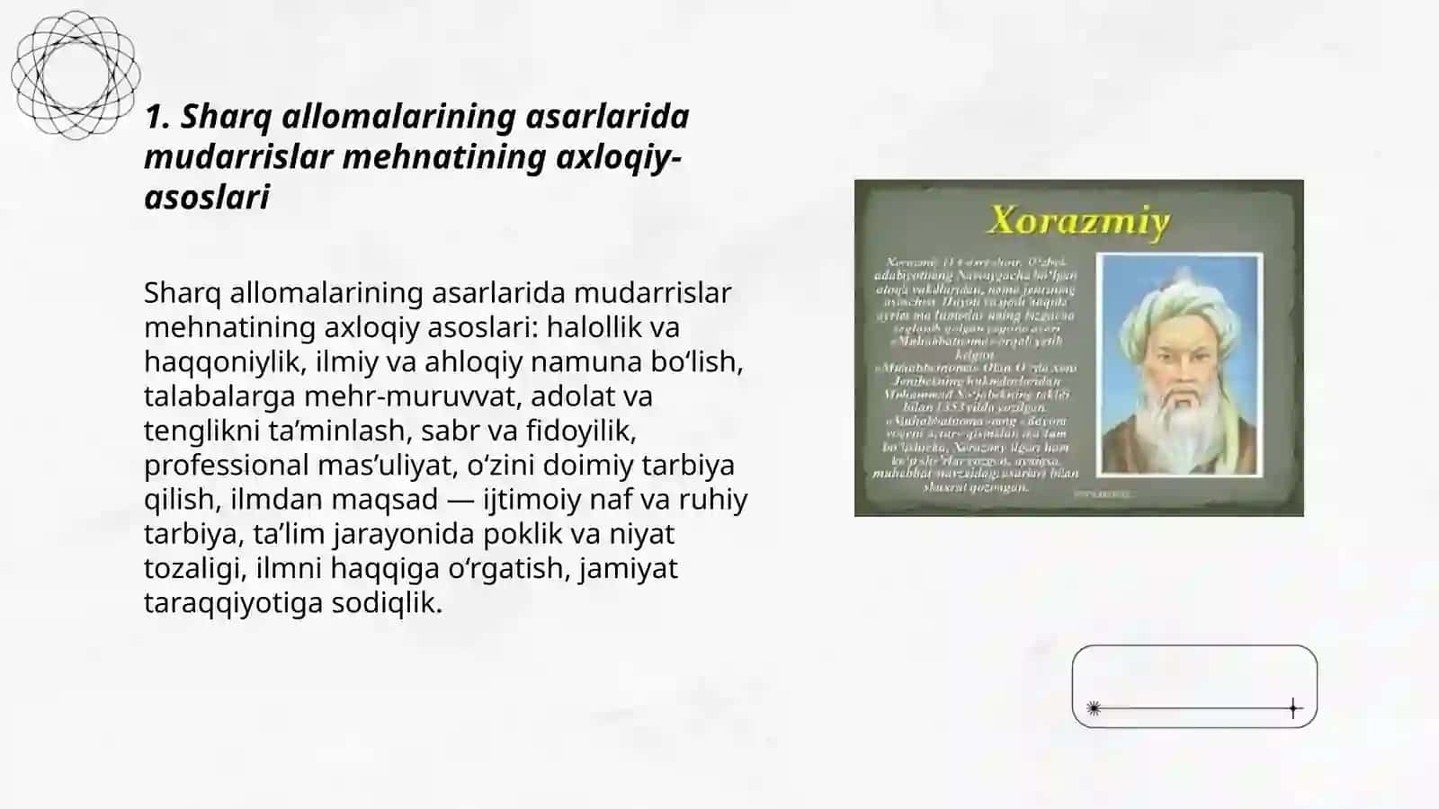 Sharq allomalarining asarlarida mudarrislar mehnati to‘g‘risidagi ilg‘or pedagogik fikrlar 3