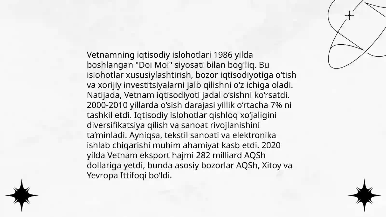 Vetnam iqtisodiyoti Muxtorova Marjona 3