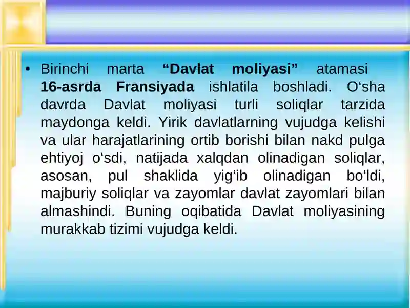 Davlat moliyasi tizimi 3