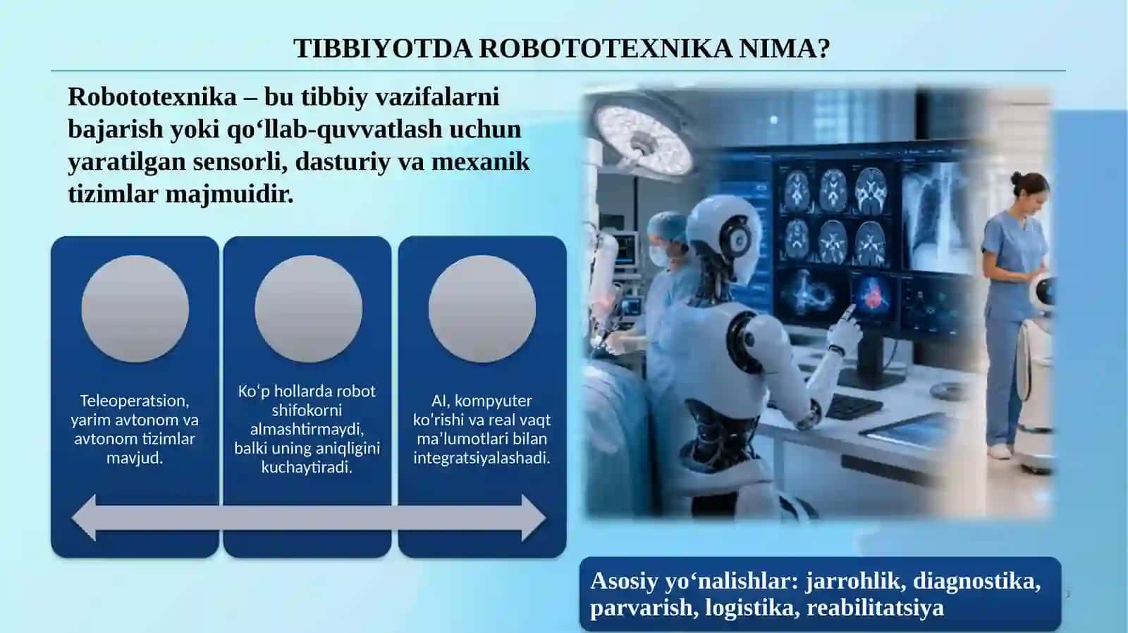 Tibbiyotda robototexnika: jarrohlik, diagnostika va parvarish sohalarida qo‘llanilishi 3
