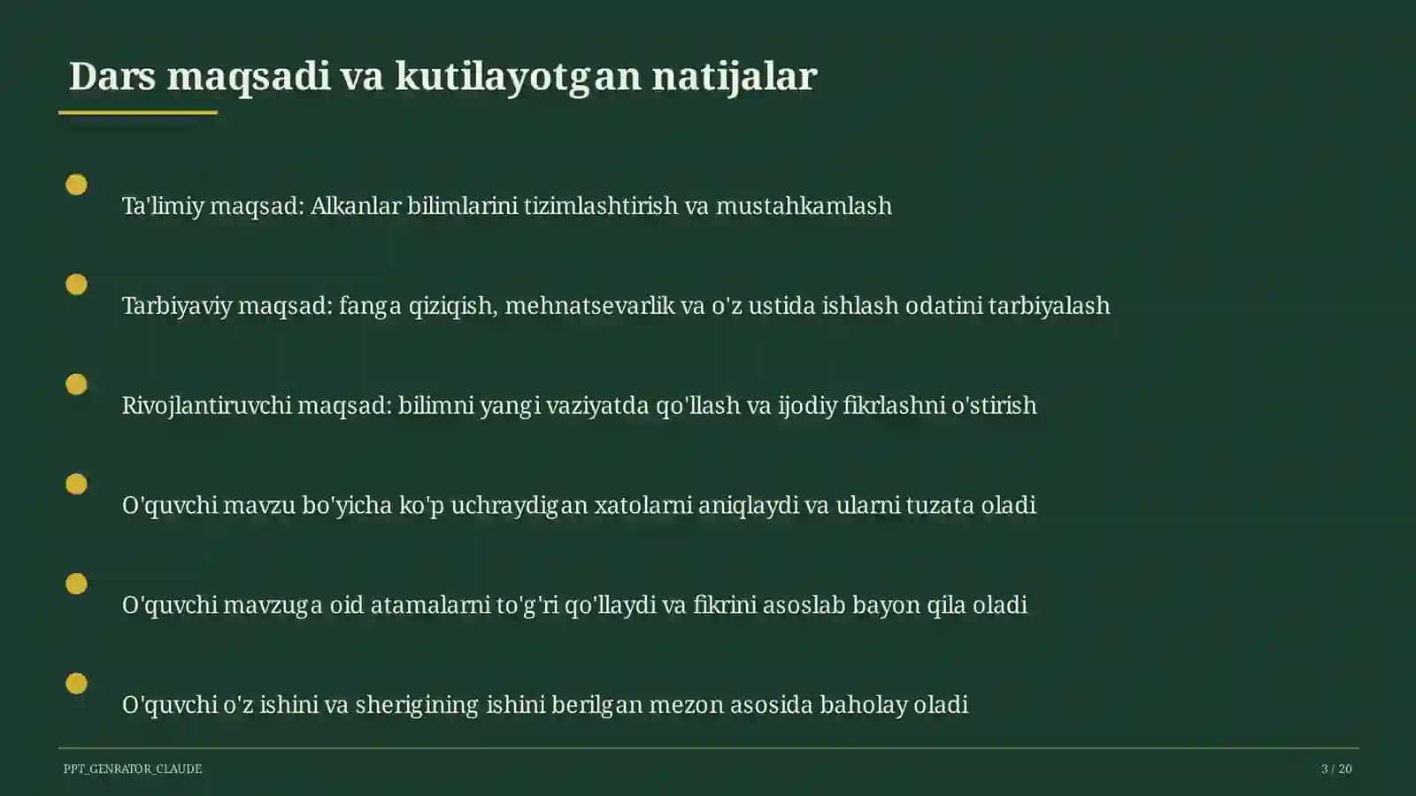 Alkanlar (10-sinf) 3