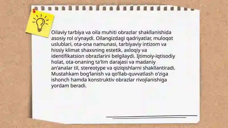 Omillar bilan obrazlarni shakllantirish 3