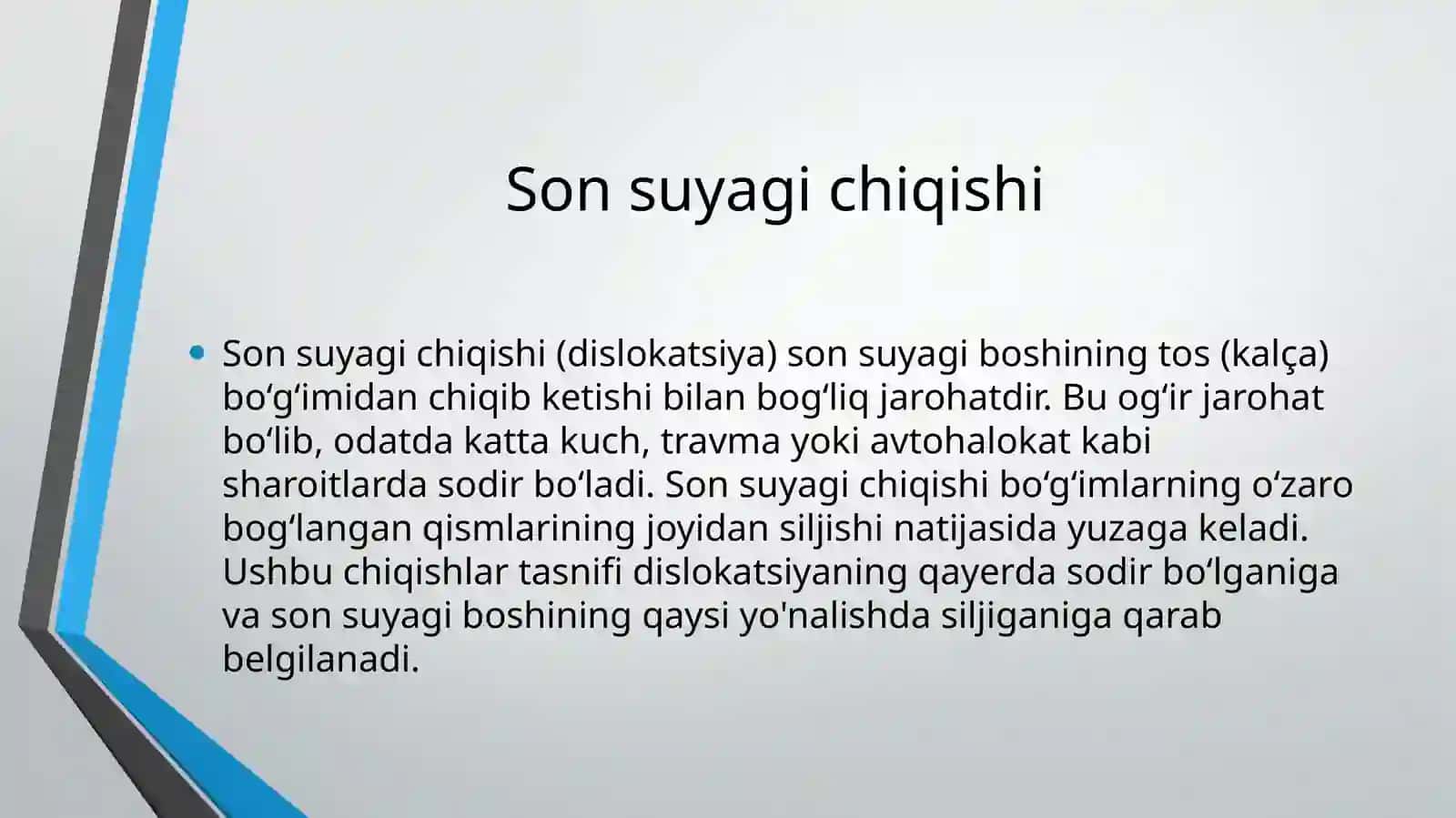Son suyagi chiqishlari Son suyagi boshchasining travmatik chiqishi 3
