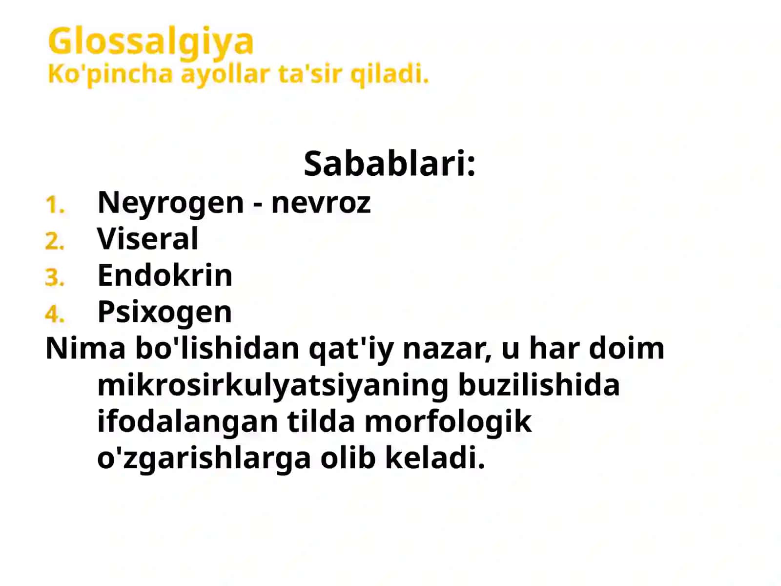 Glossalgiya: umumiy somatik kasalliklar bilan bog‘liqligi va fizioterapiya yondashuvi. 3