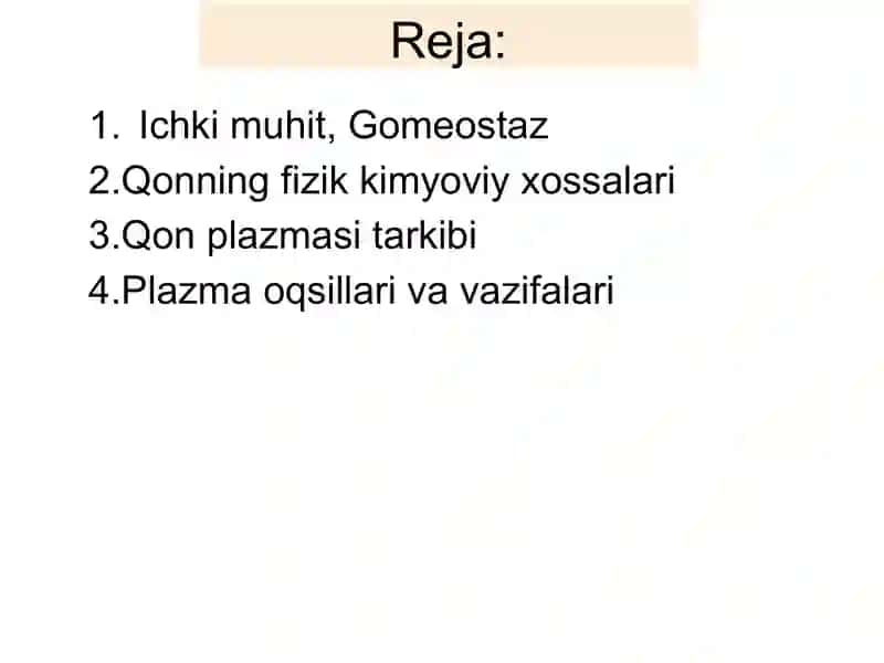 Organizimning biologik suyuqliklari. Qonning fizik va kimyoviy xossalari 3