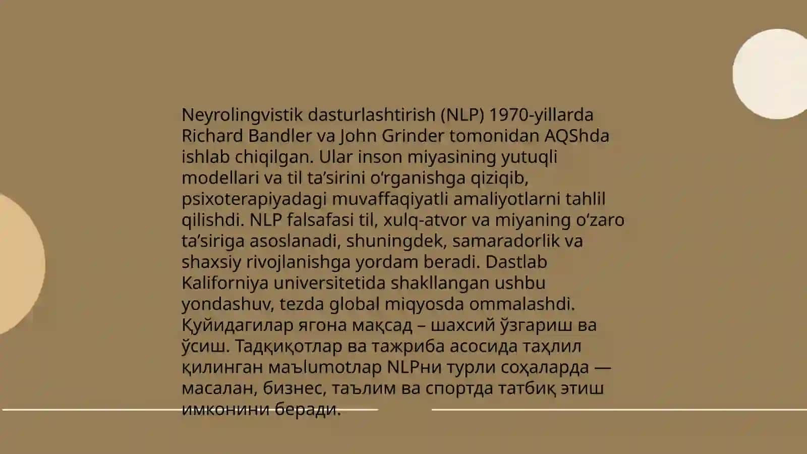 Neyrolingvistik dasturlashtirish to'g'risida umumiy tushunchalar 3