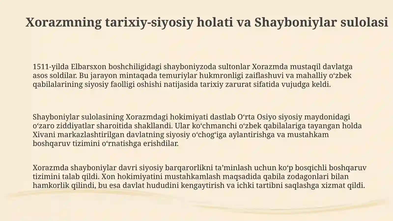 Xorazm xonligining tashkil topishi 3