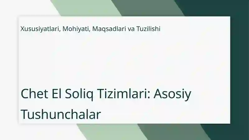 Chet el soliq turlari 3