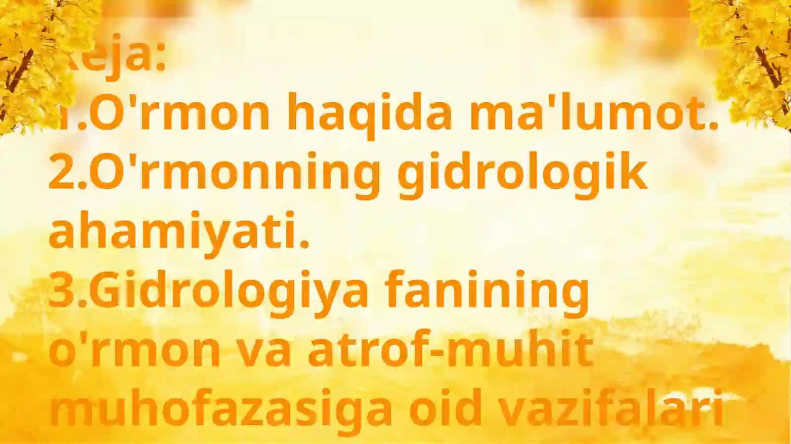 O'rmonning gidrologik ahamiyati 3