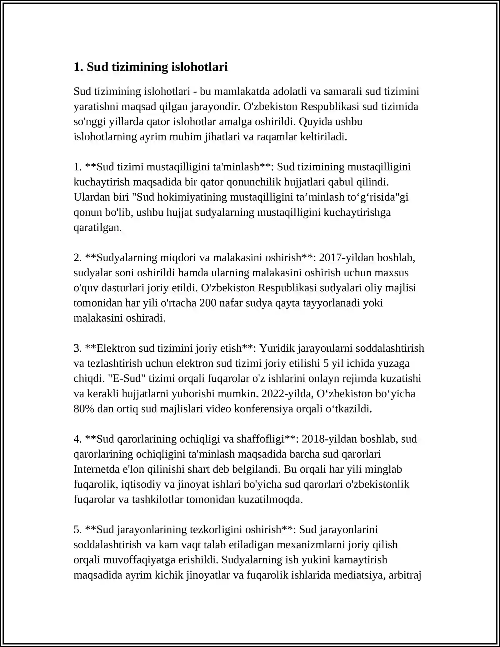 HUQUQ-TARGʻIBOT ORGANLARI. SUD TIZIMIDAGI OʻZGARISHLAR 3