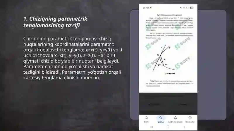 Chiziqlarning parametrik tenglamasi 3