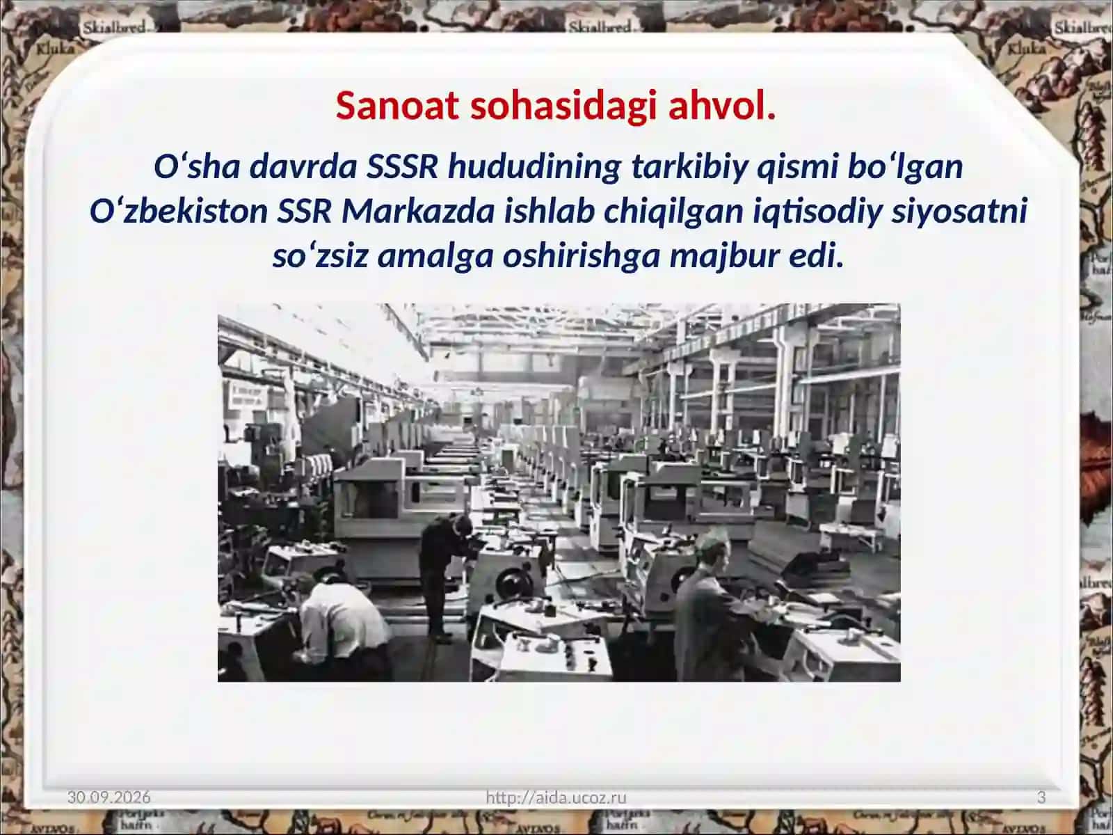 O‘zbekistonda sanoatning bir tomonlama rivojlanishi 3