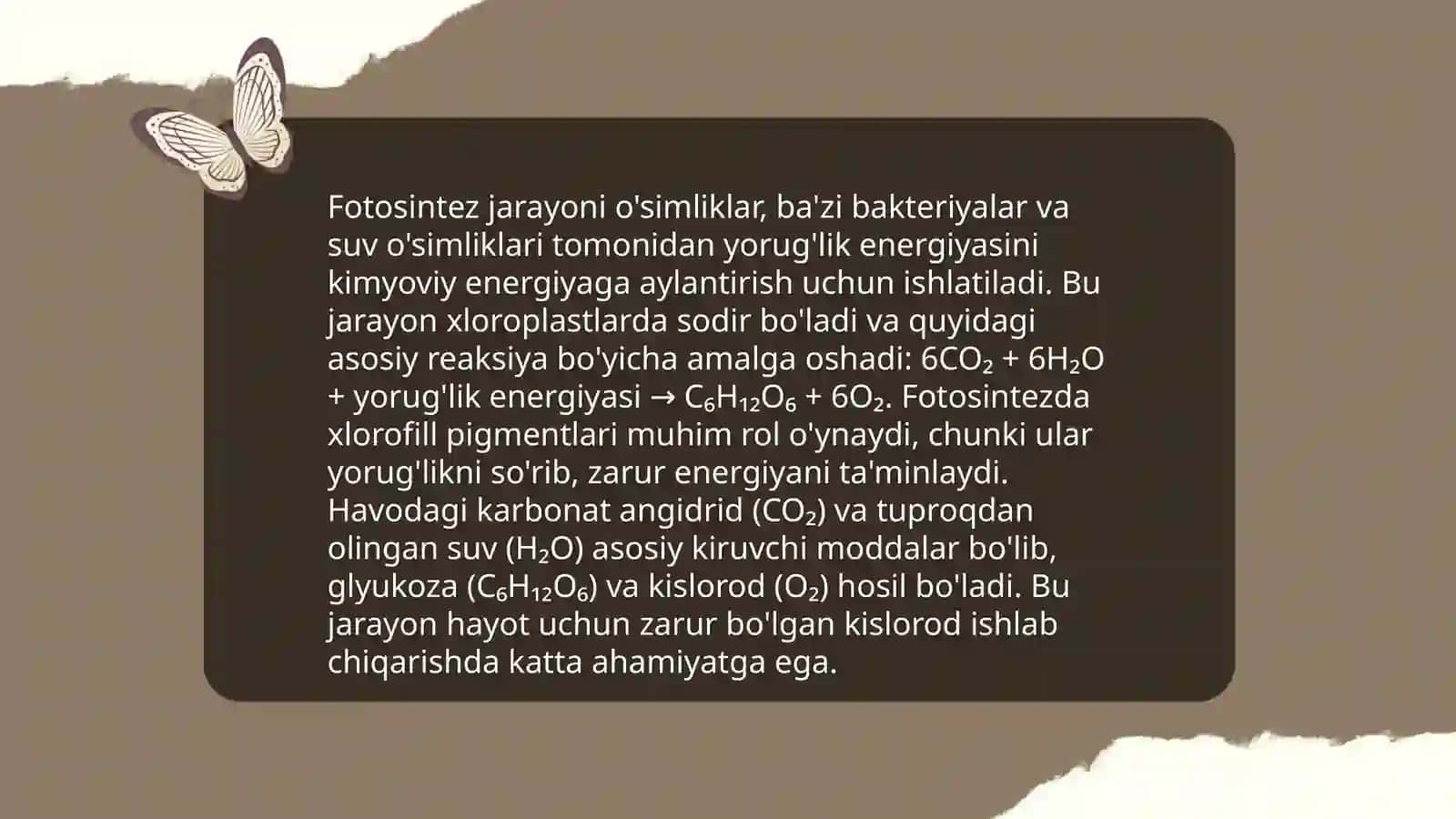 Fotosintezda uglerod o'zlashtirilishi yo'lllari Boqijonova Robiya 3