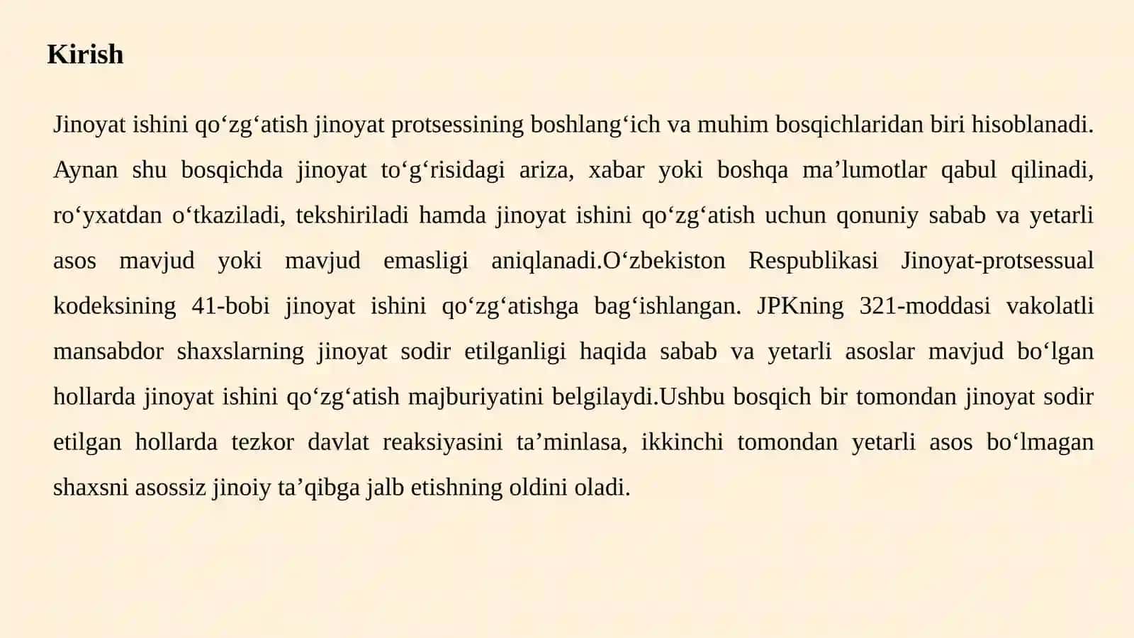 Jinoyat Ishini QO‘ZG‘atish bosqichi Va Uning Ahamiyati 3