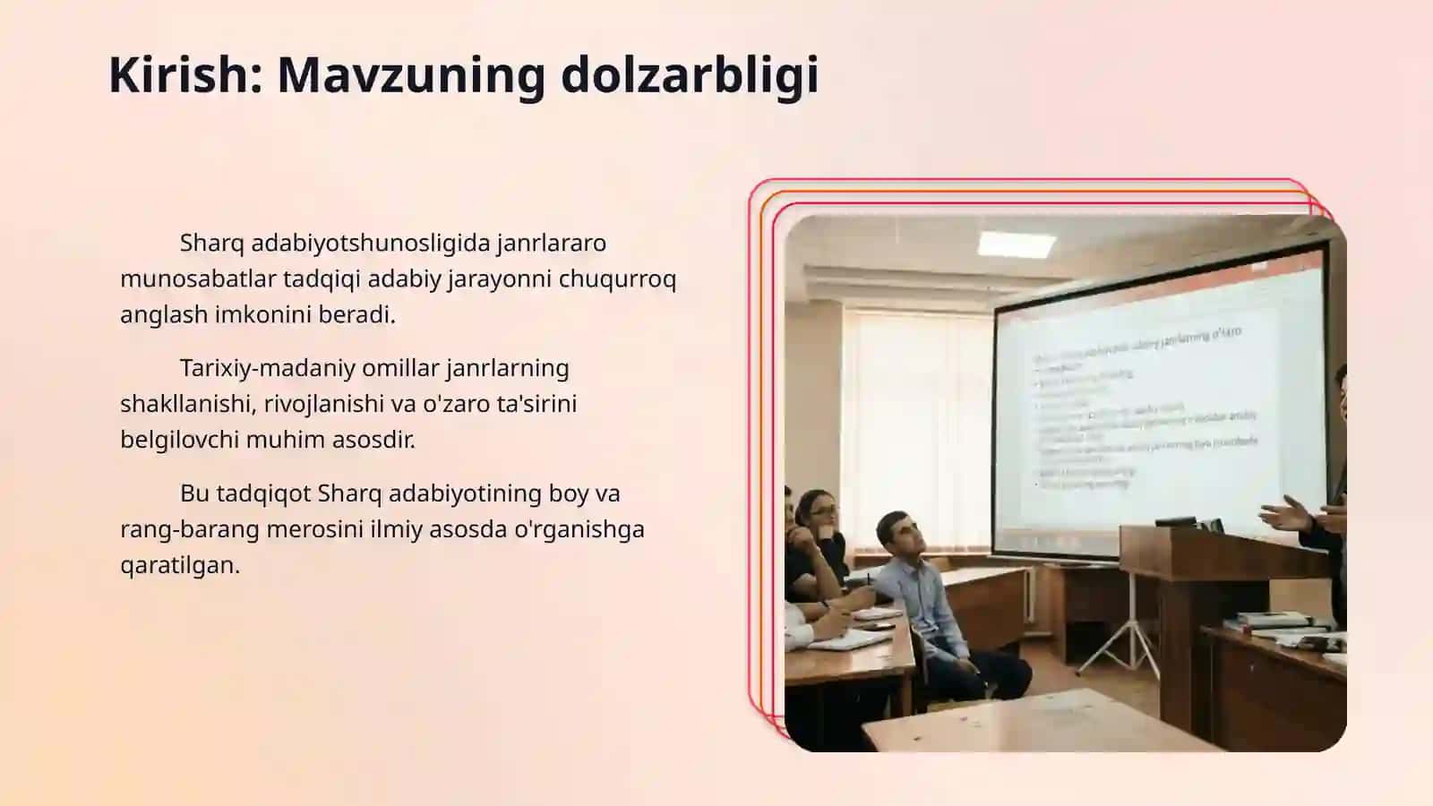 mavzusi: Sharq adabiyotida adabiy janrlarning o’zaro munosabatlari. 3