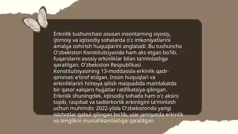 Erkinlik va javobgarlik jihatlari shaxs jamlanmasining oʻlchami sifatida 3