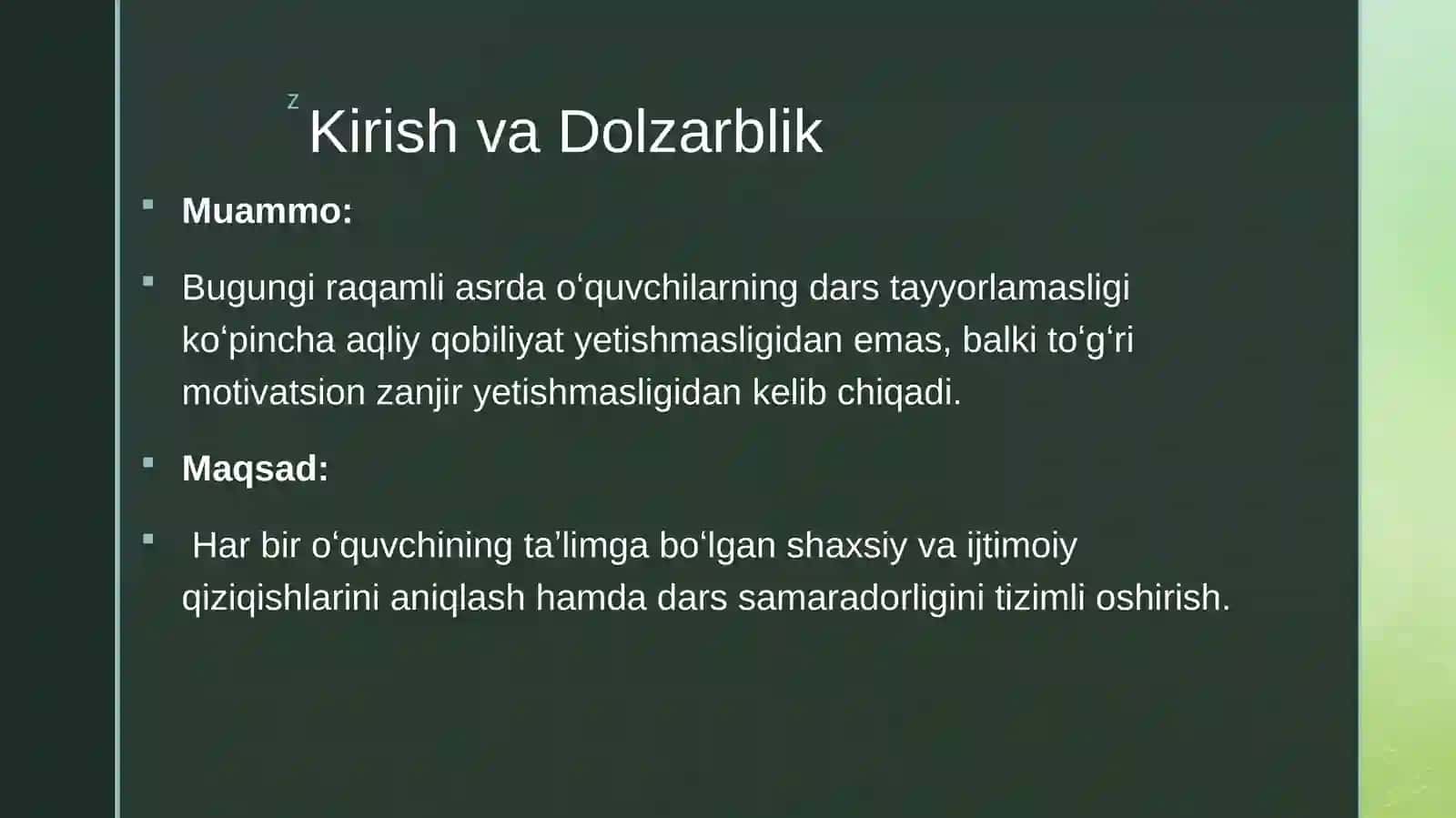 OʻQUVMOTIVATSIYASINIANIQLASH VA UNI RIVOJLANTIRISH USULLARI 3