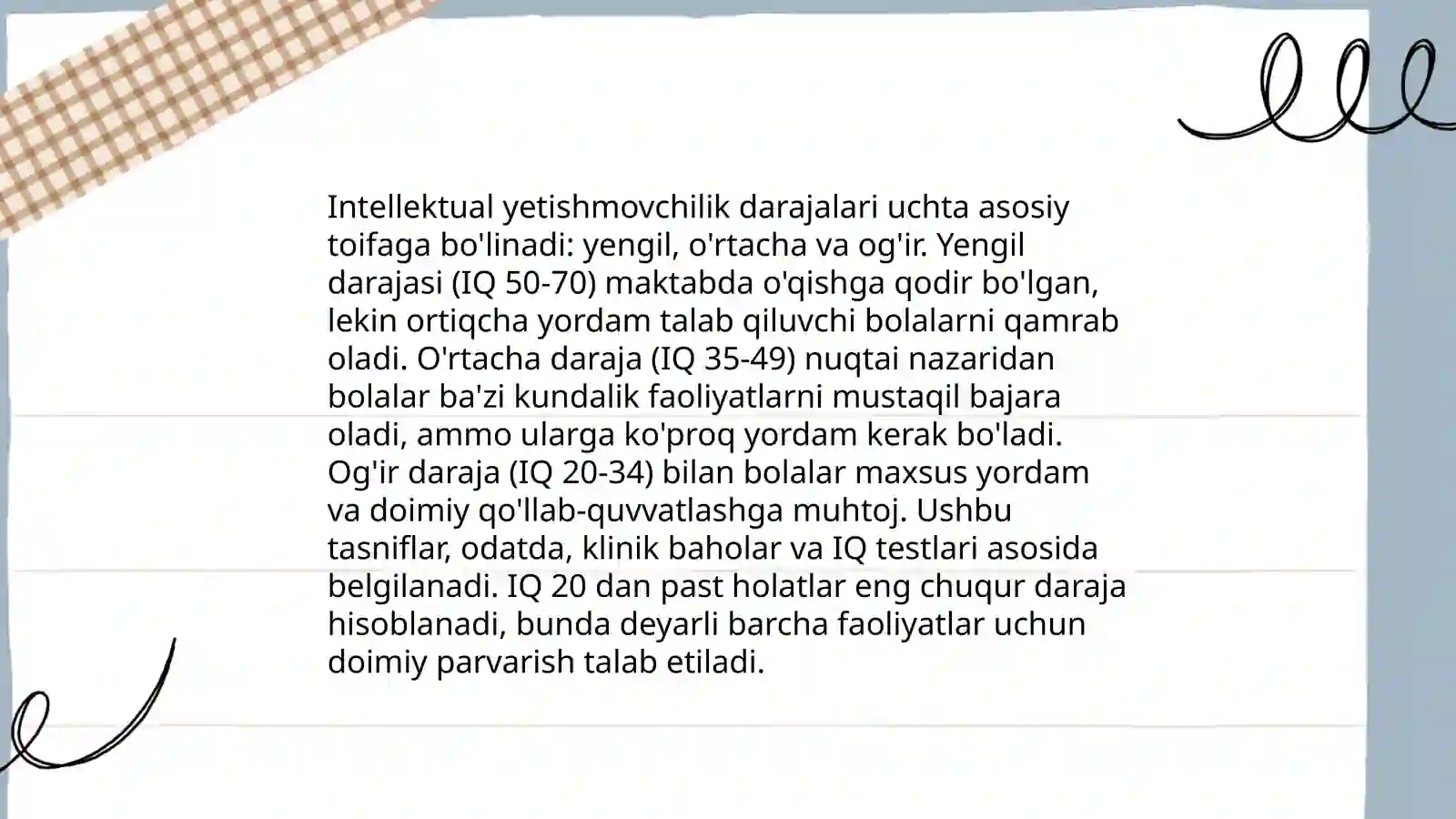 Turli darajadagi intelektual yetishmasligi boʻlgan bolalar uchun inklyuziv taʼlim strategiyalari va ularni amalga oshirish shart sharoitlari 3