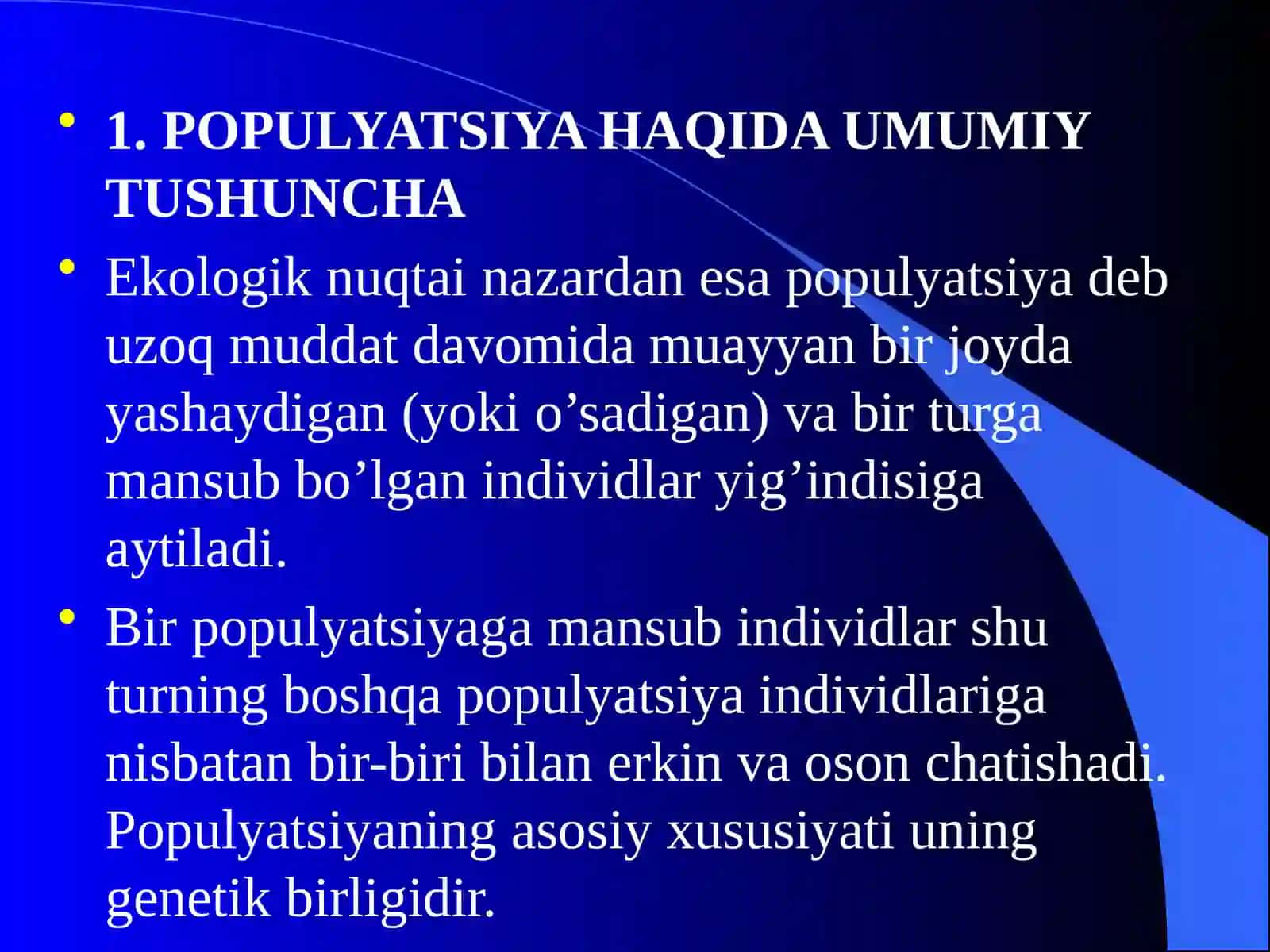 Hayvonlarning Populyatsiyasi 3