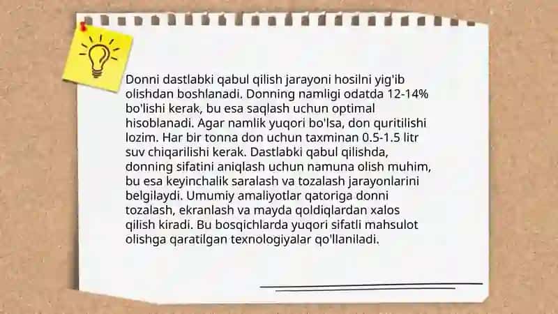 Don tozalash va tayyorlov bo'limidagi texnologik jarayonlar 3