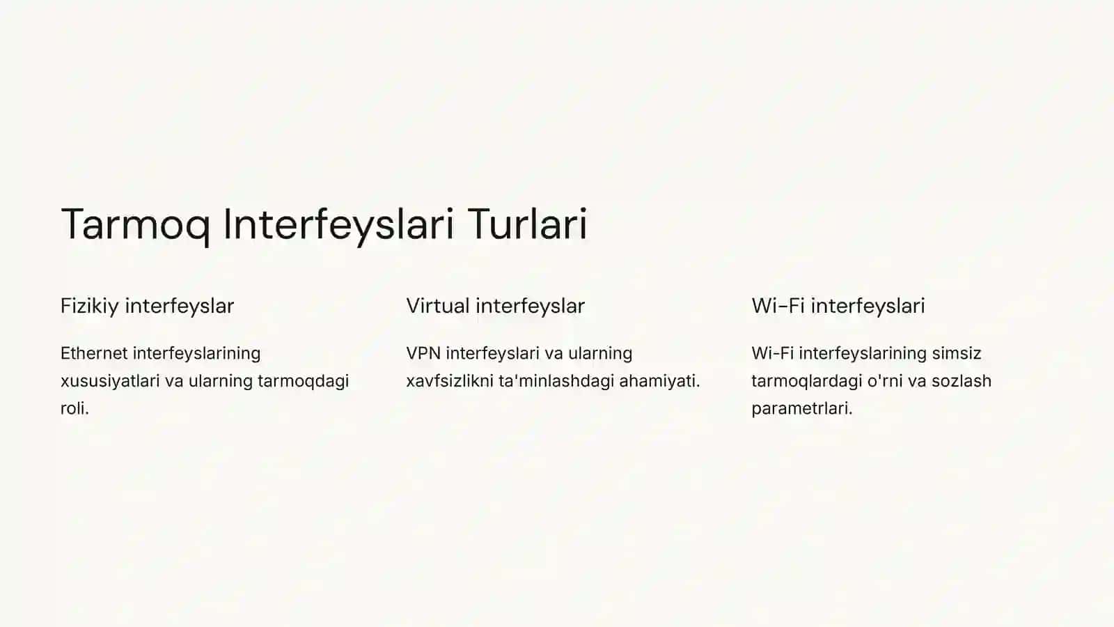 IP-Manzillar va Tarmoq Interfeyslari Sozlanishi 3