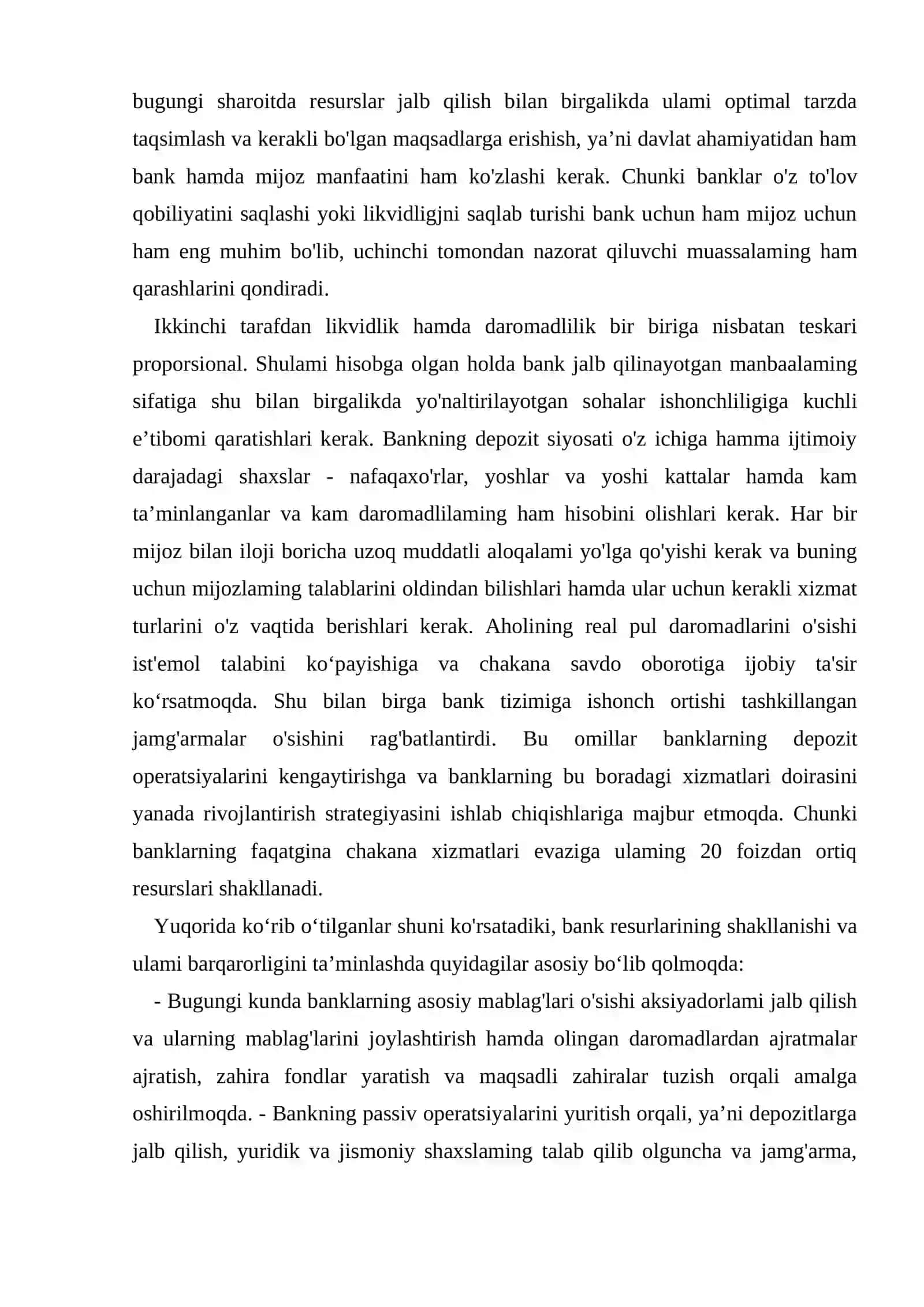 Bank resurslarini tashkil qilish banklarning passiv operatsiyalari banklarning Kredit potensiali 3