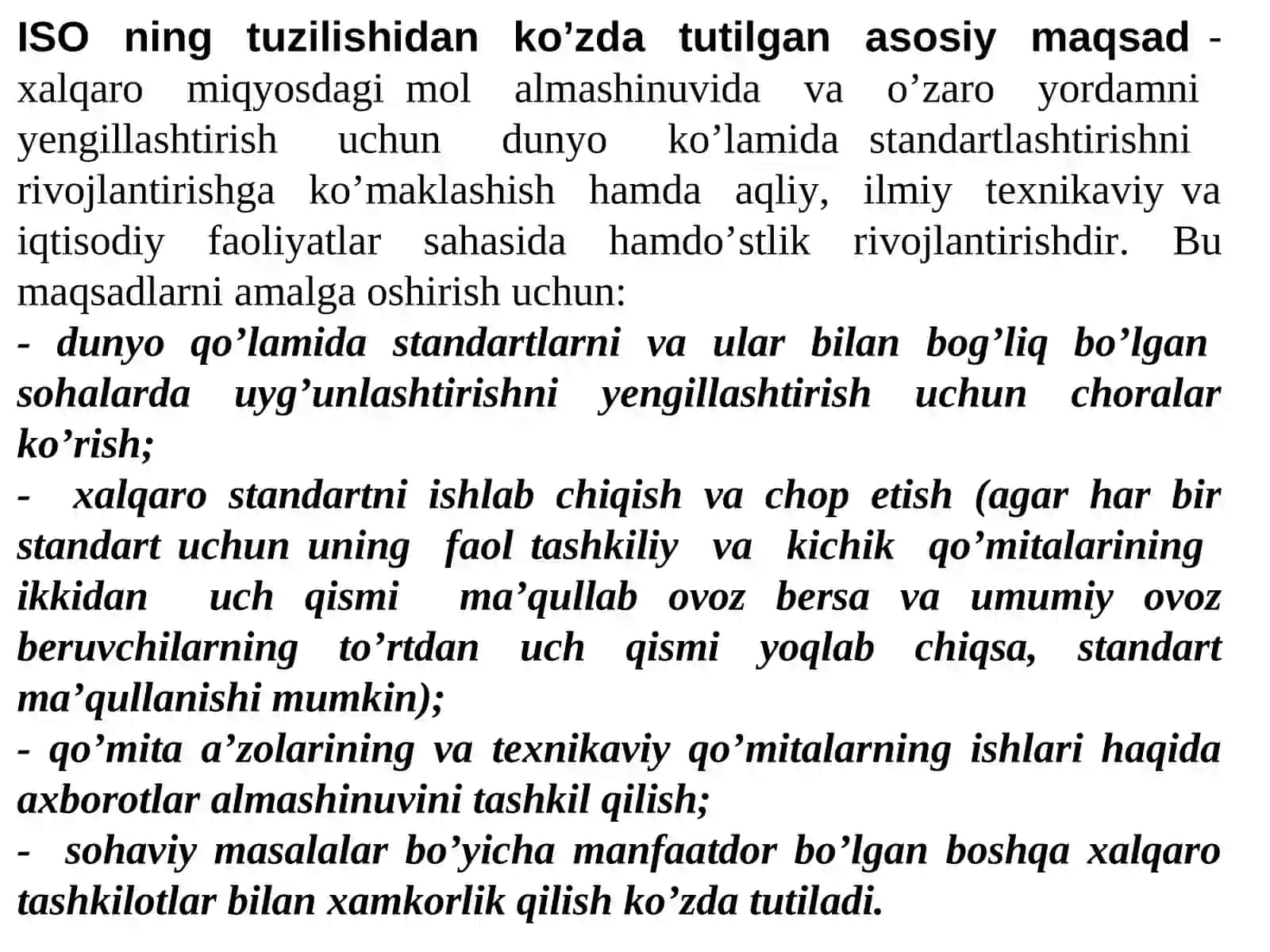 XALQARO STANDARTLASHTIRISH ISO TASHKILOTI 3