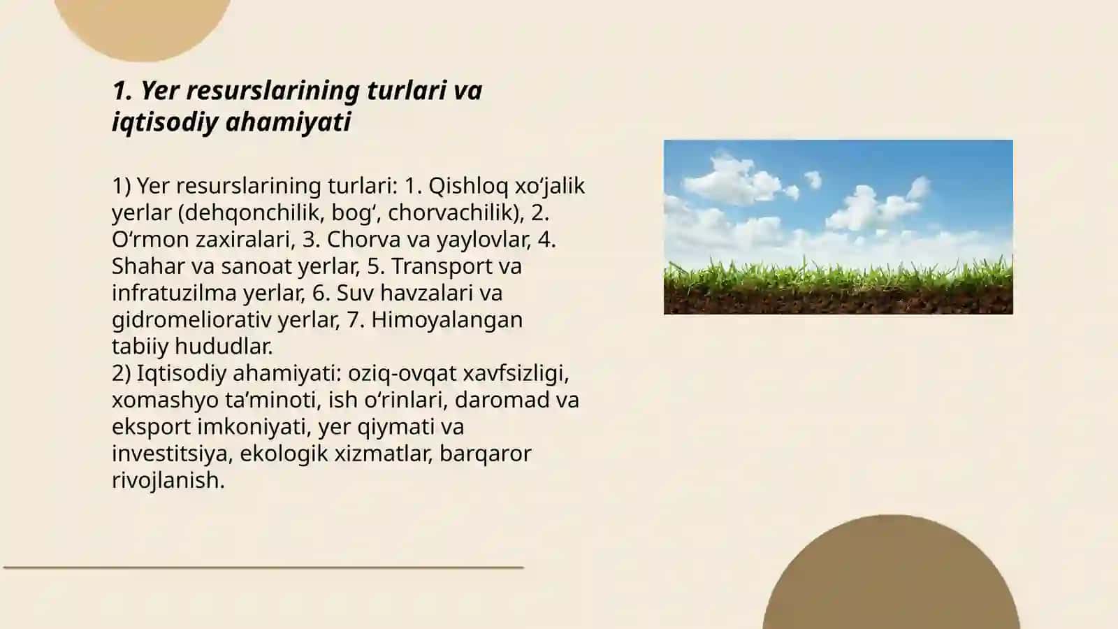 Yer resurslaridan foydalanish va ularni muhofaza qilish 3