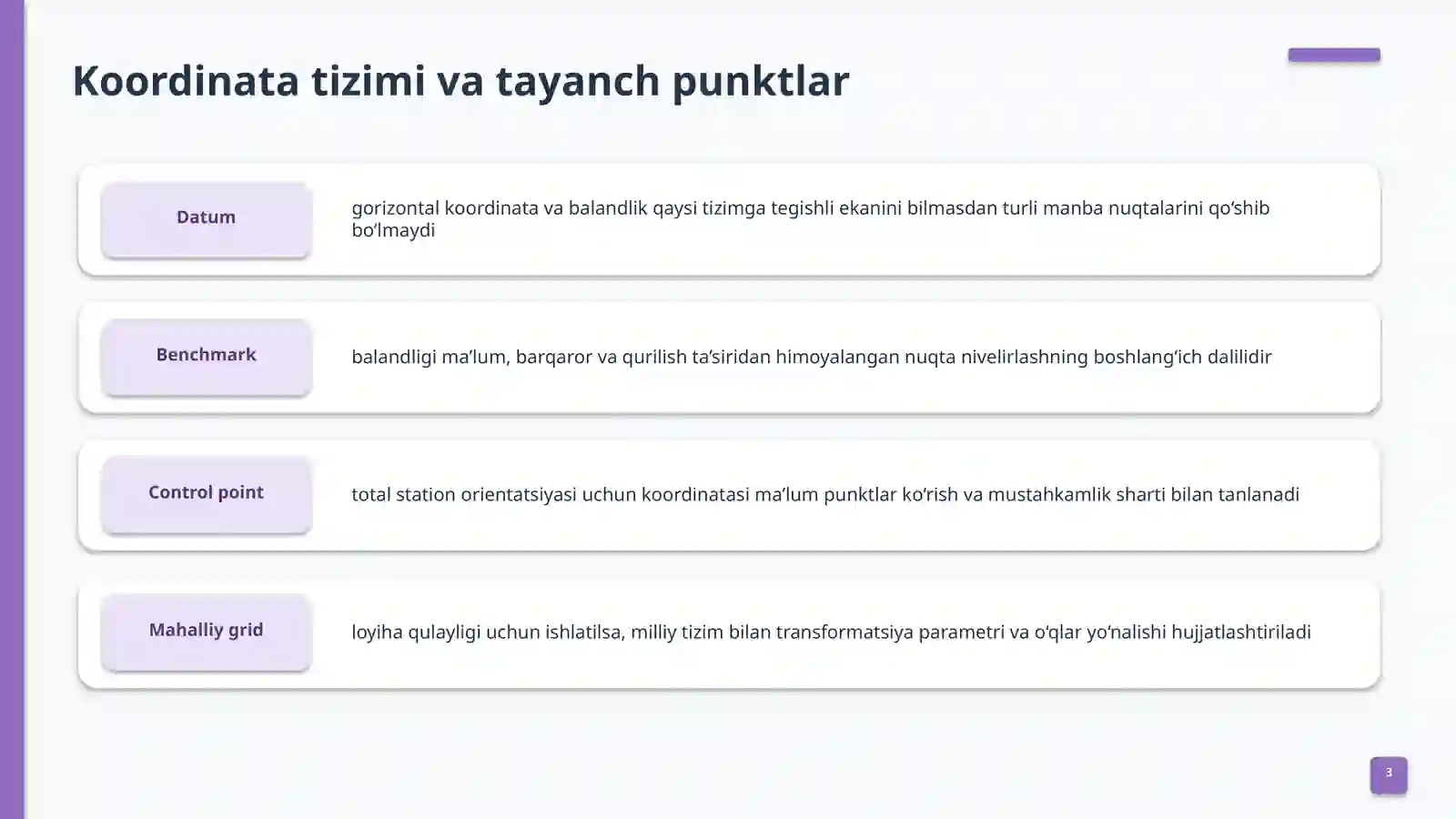 Qurilish geodeziyasi:dala ishlari 3