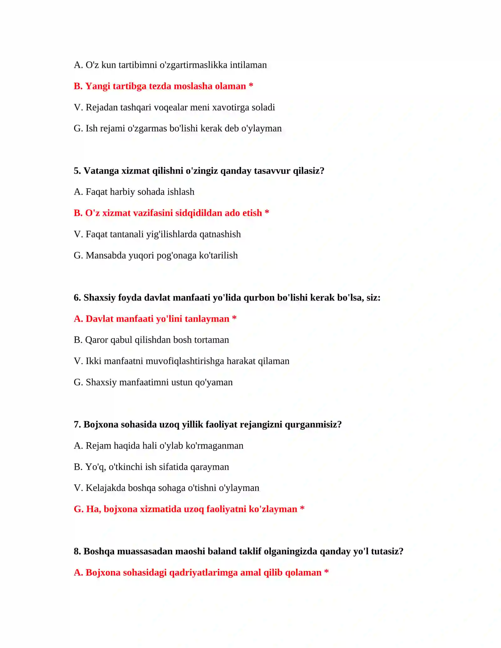 Bojxona akademiyasi test PDF 3