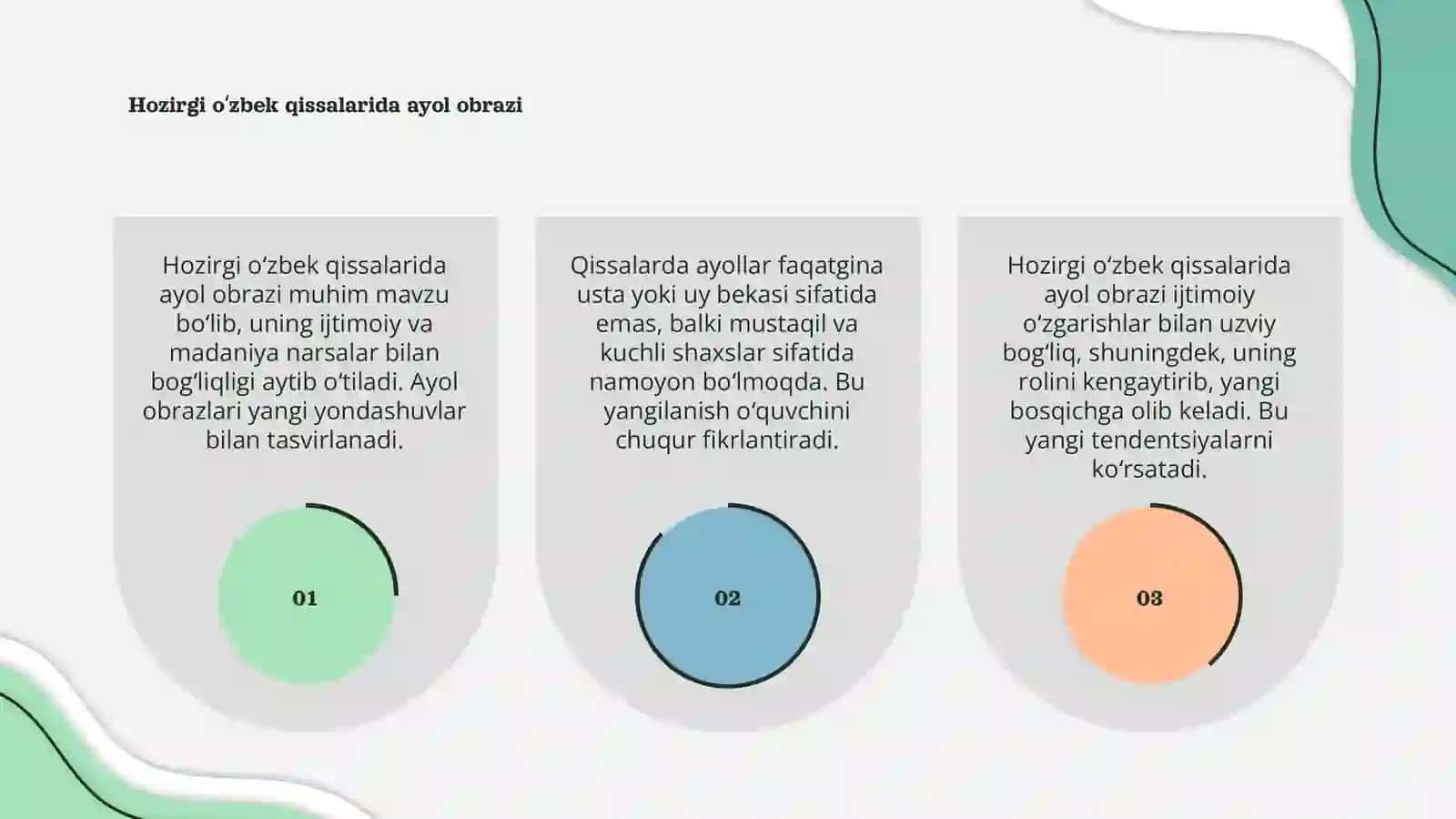 Hozirgi oʻzbek qissalarida ayol obrazi 3