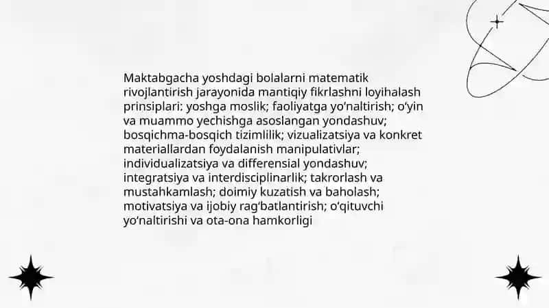 Maktabgacha yoshdagi bolalarni maktematik rivojlantirish jarayonida manyiqiy fikrlashni loyihalash 3
