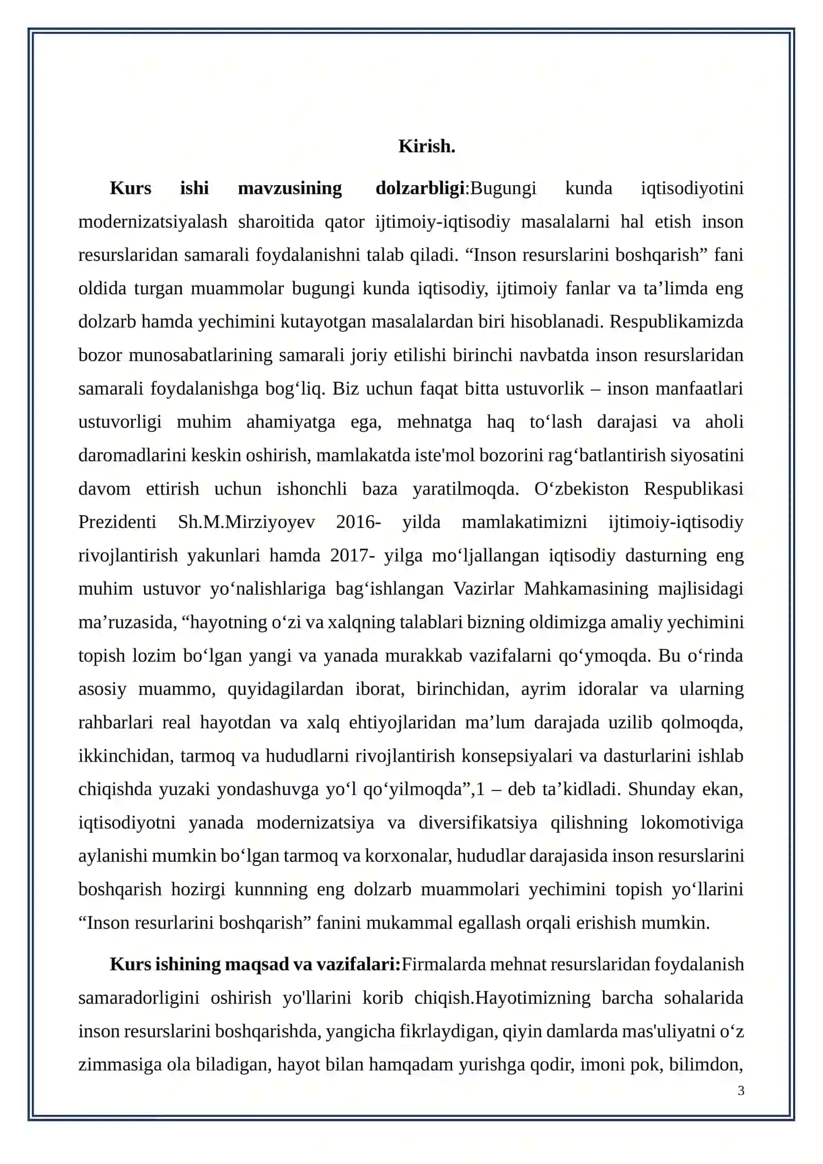Mavzu: Firmalarda mehnat resurslaridan foydalanish samaradorligini oshirish yo'llari 3