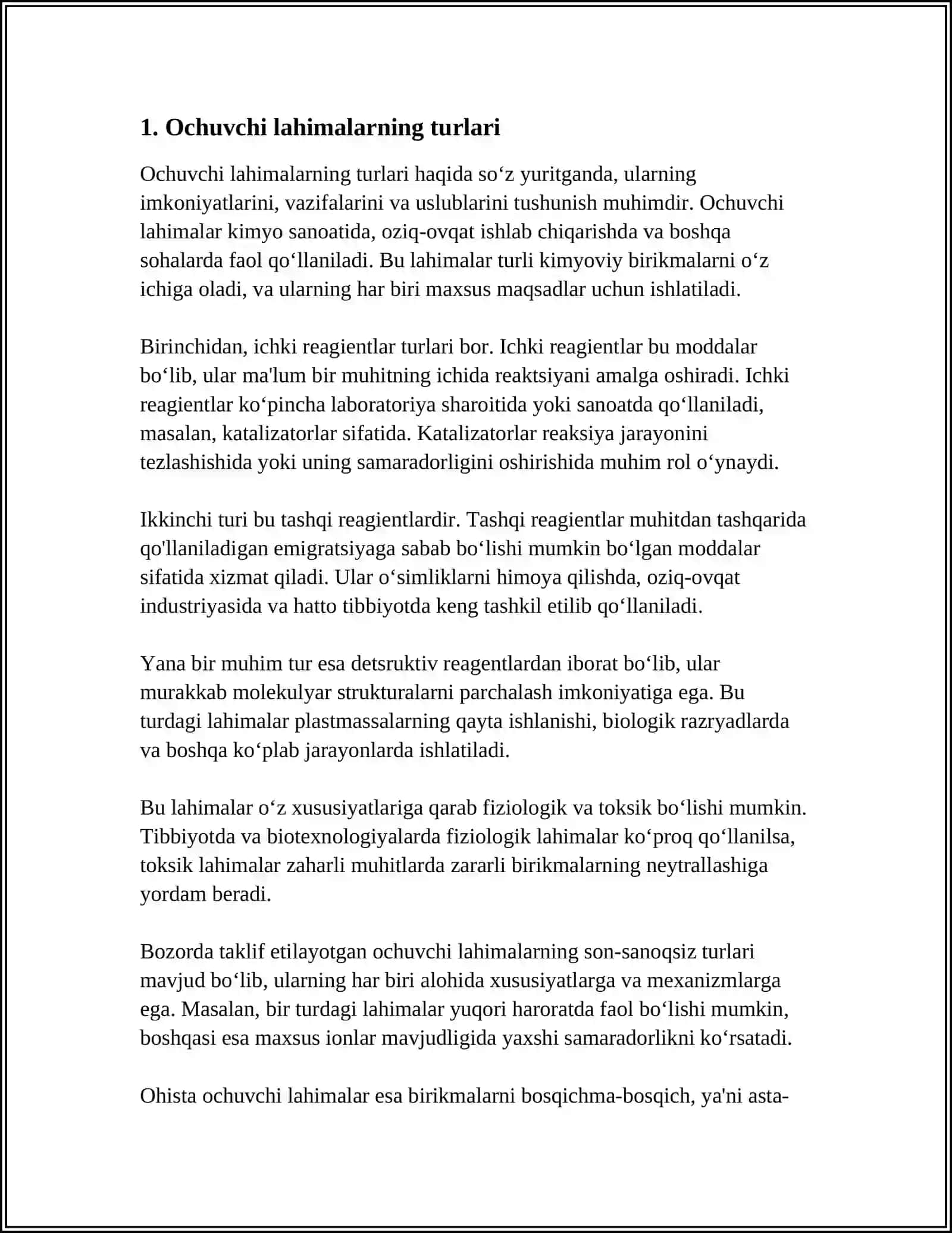 MUSTAQIL ISH Mavzu: OCHUVCHI LAHIMLAR VA OCHISH USULLARINING TASNIFI 3